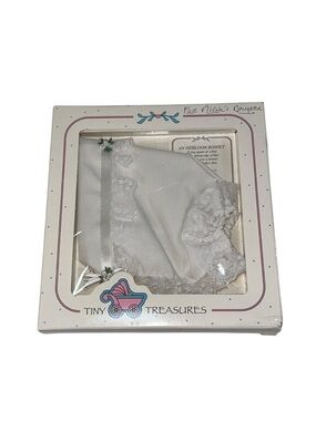 Tiny Treasures Heirloom Baby Bonnet Gift Set Lace Ribbon Christening Baptism